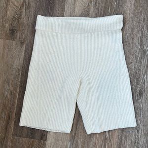Rag & Bone Knit Rib Bike Short White Size Medium